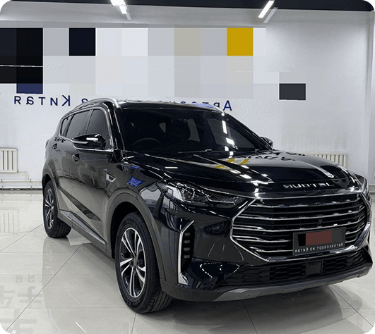 Black luxury SUV side view