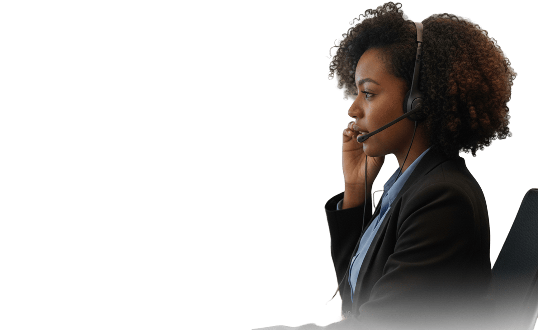 PsalmBru Logistics customer service specialist on headset