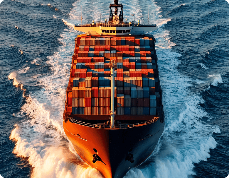 Container ship at sea symbolizing specialized cargo support